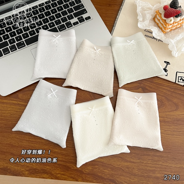 2740高腰长期浮雕透气柔软女士面膜夏季冰丝7A抑菌裆内裤纯色