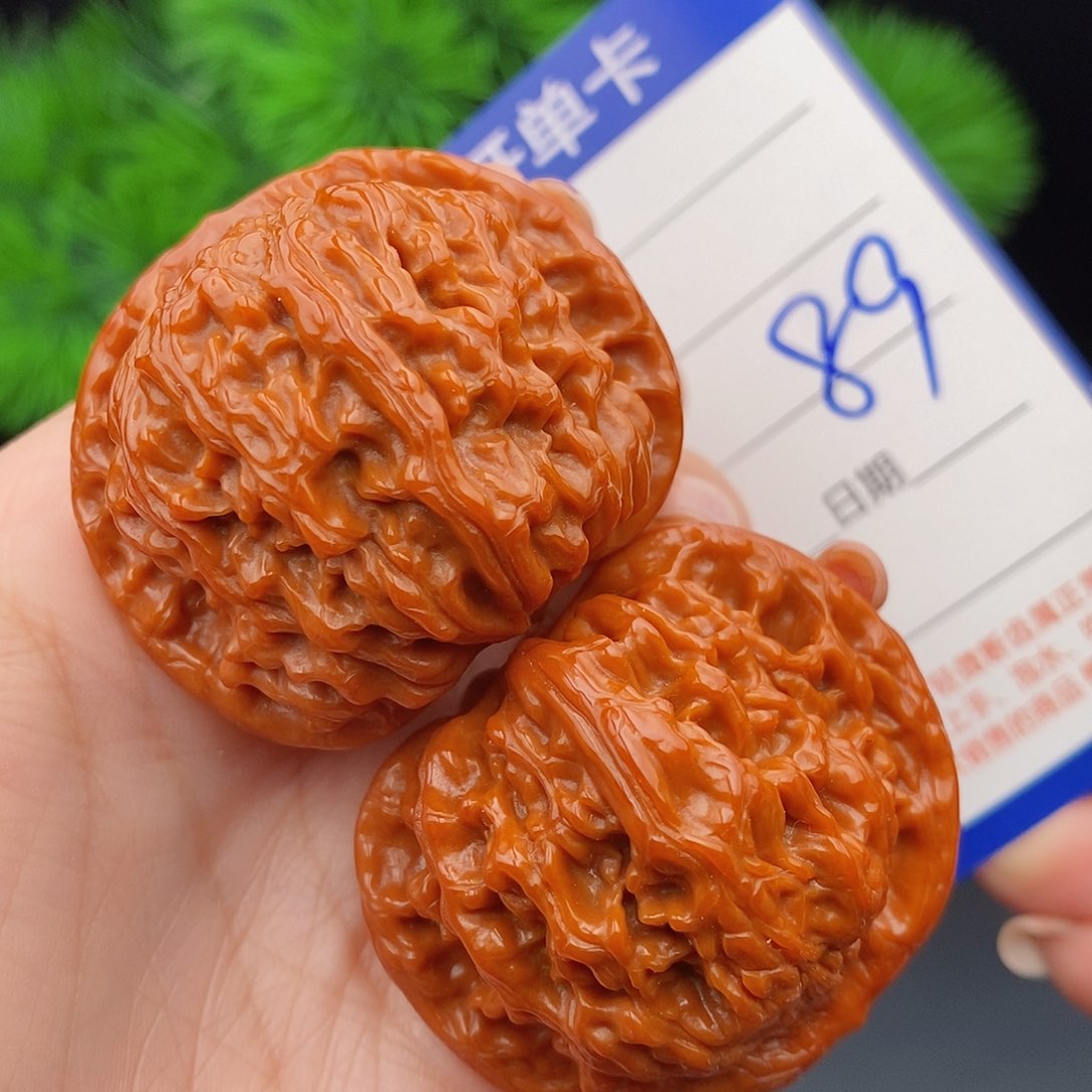 文玩核桃把件44红狮子89