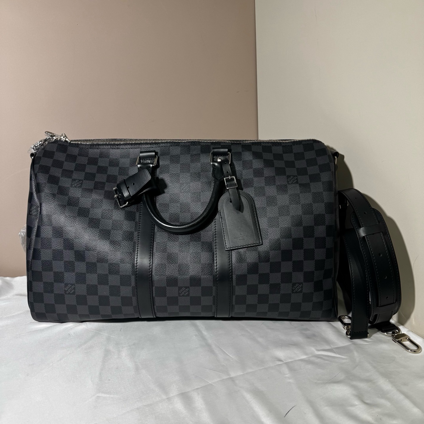 95新 LouisVuitton/路易威登 路易威登keepall45棋盘格纯芯片23年