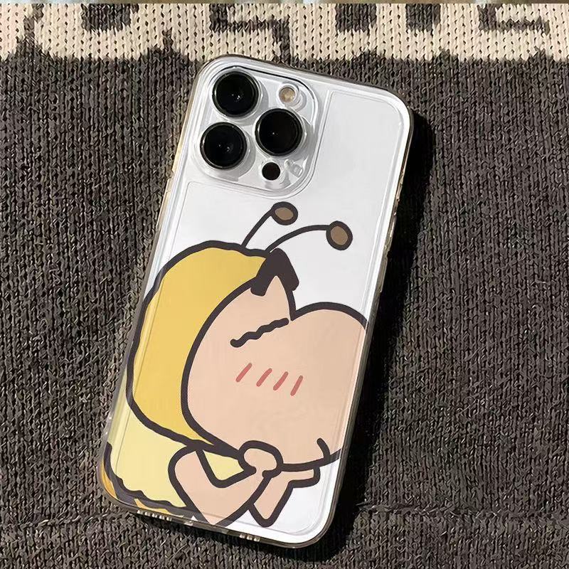蜜蜂小新适用于苹果16ProMaxiphone手机壳太空壳情侣保护套可爱