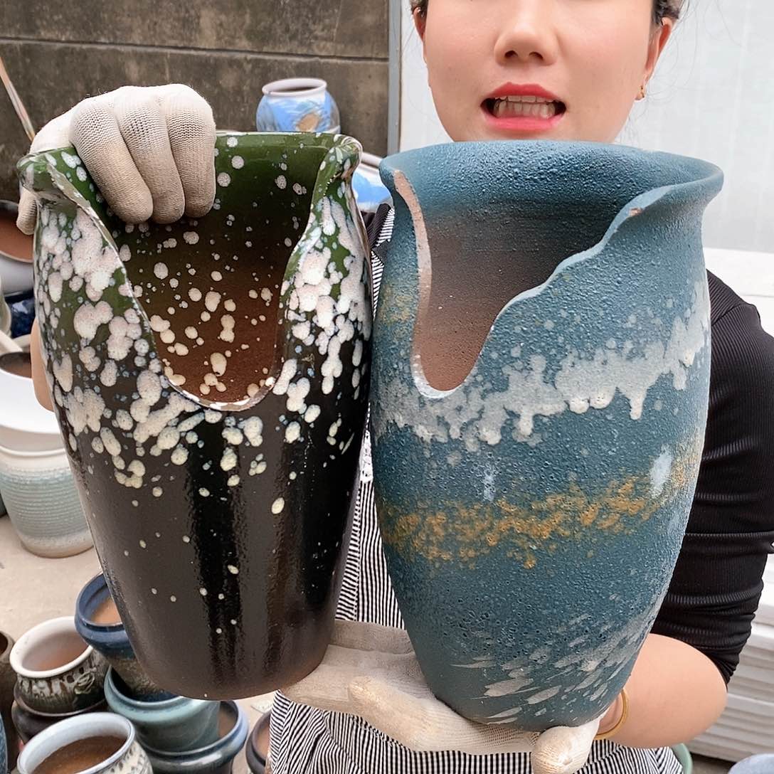 紫砂花盆瑕疵口15高25