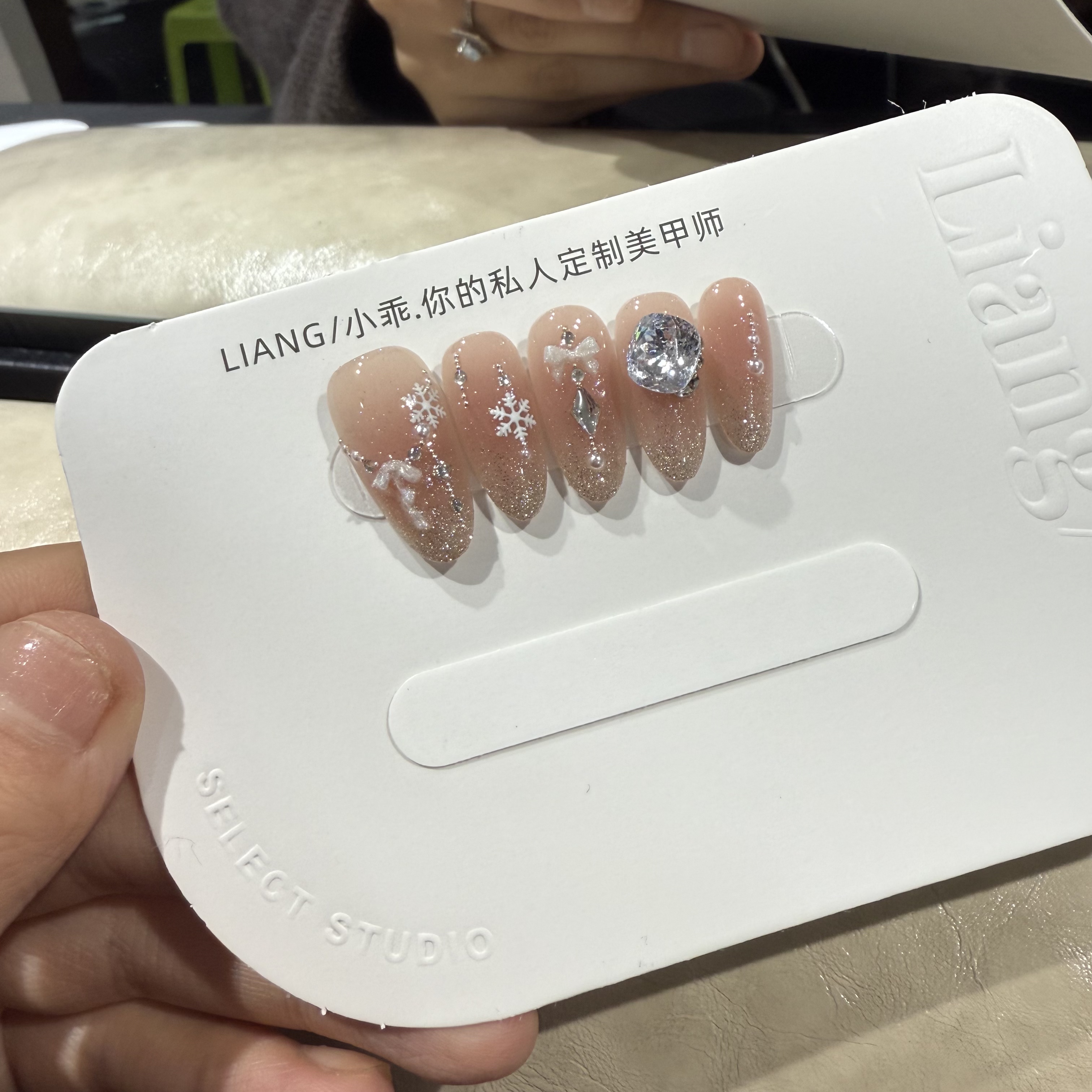 【冬季恋歌】高端 纯手工 定制 穿戴甲 轻奢美甲显白气质穿戴式