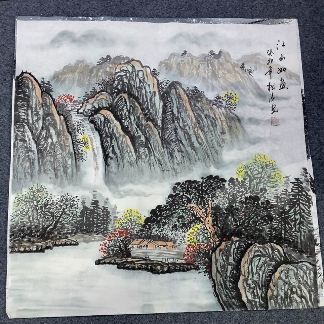 国画尺寸68✖️68工笔手绘斗方