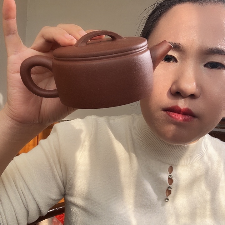 黄***发茶壶紫砂紫泥汉瓦200cc