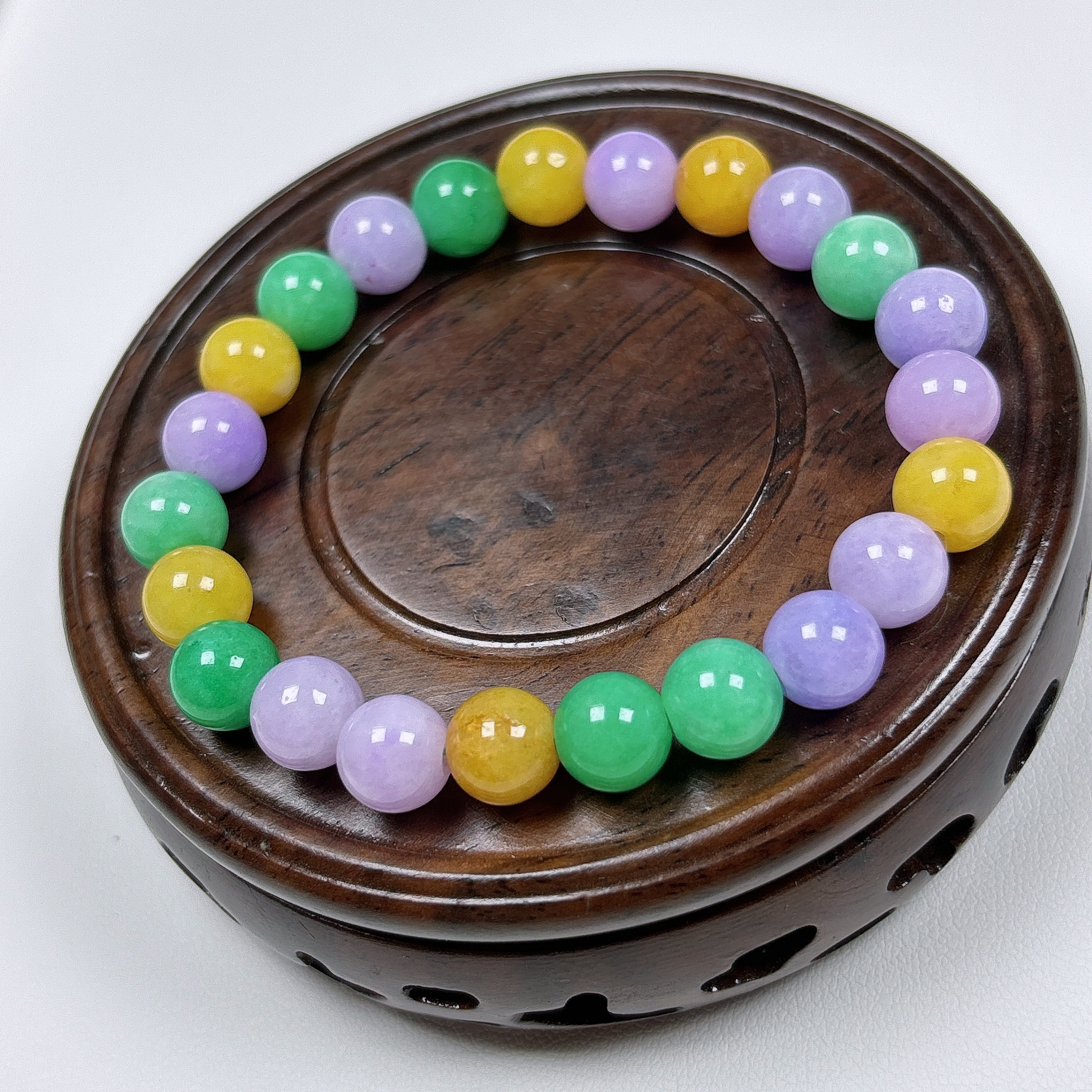 卡8天然缅A多宝圆珠手串-多样性发一串