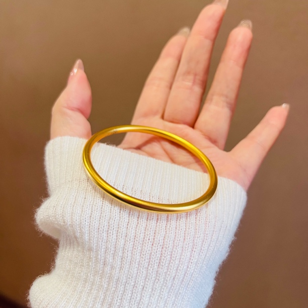 铜合金手镯 4N传承闭口手镯时尚镯子雾面光圈手镯经典素圈手镯