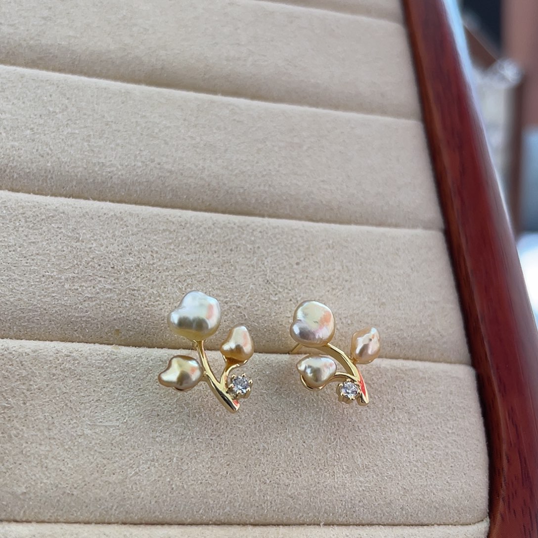 耳饰海水珍珠银S925镶嵌