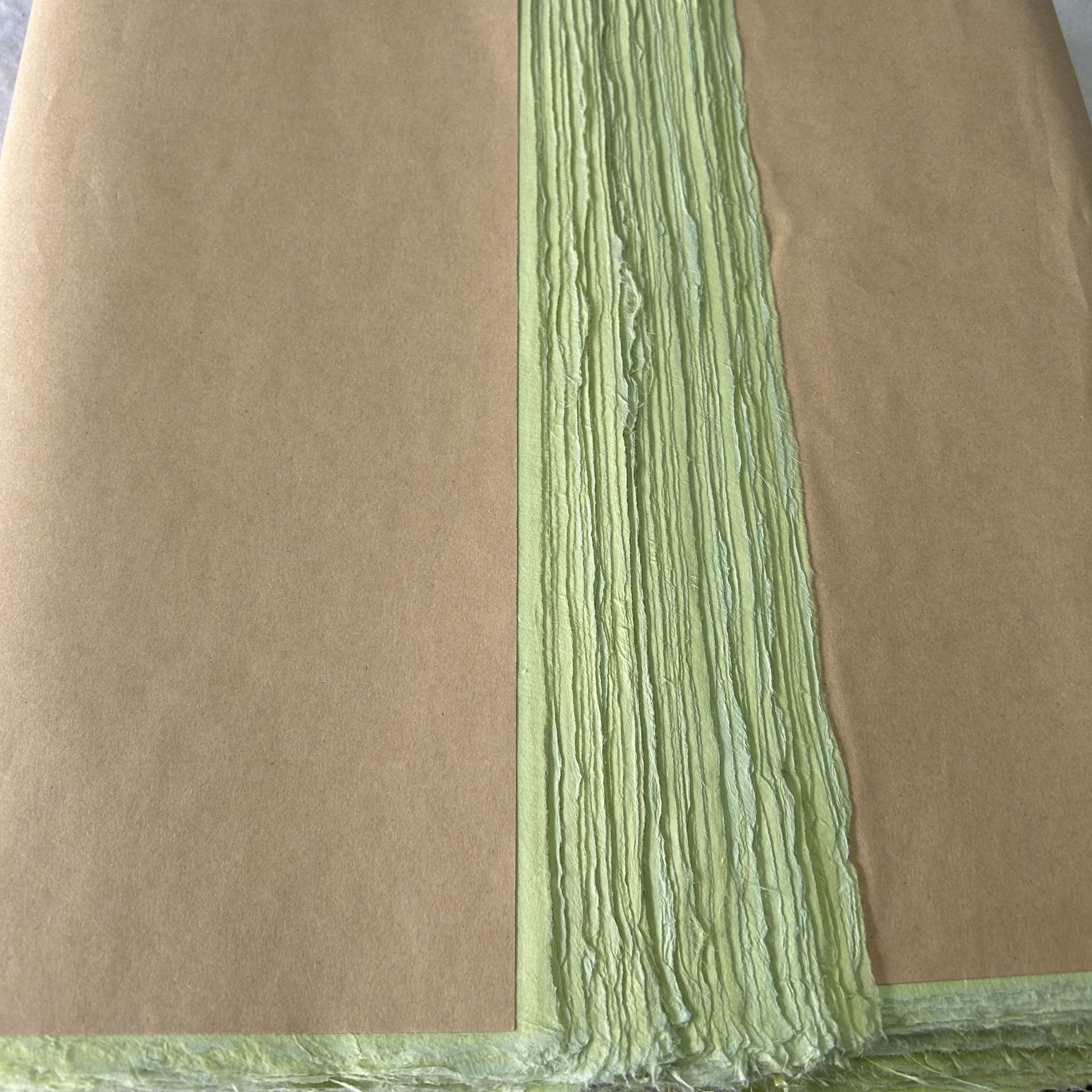 {绿色} 草木染纯手工云龙皮纸 四尺对开50张