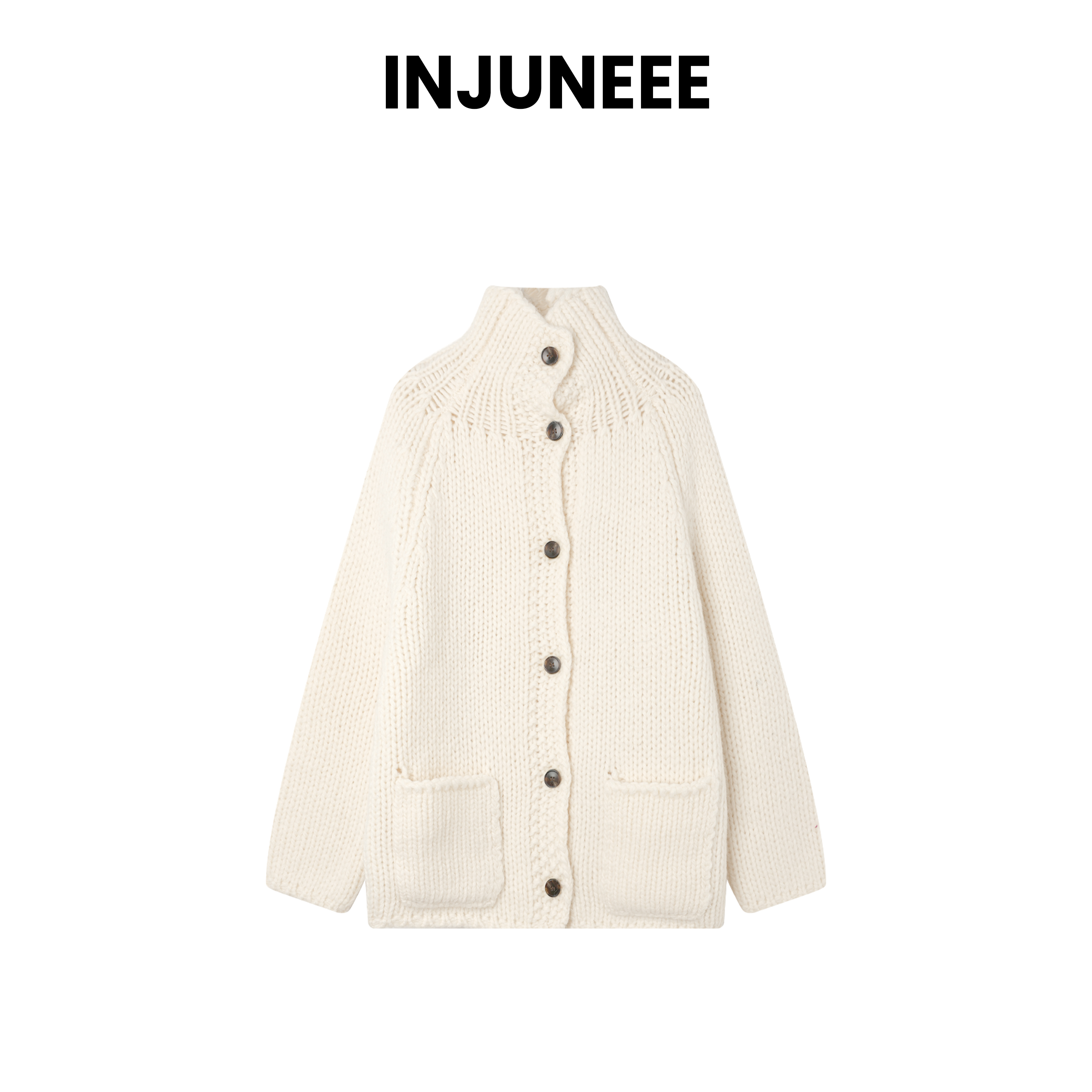 【白瓷立领】2025新款冬季羊毛毛衣保暖休闲宽松开衫款针织352