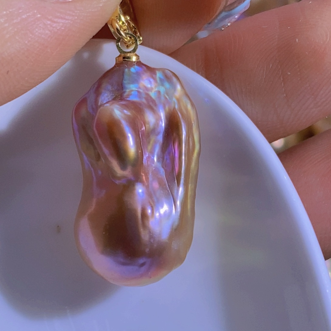 银S925镶嵌淡水珍珠微瑕