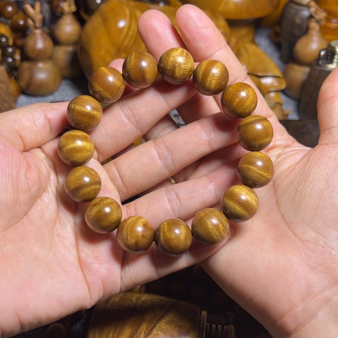 香榧木花纹手串小叶1.5