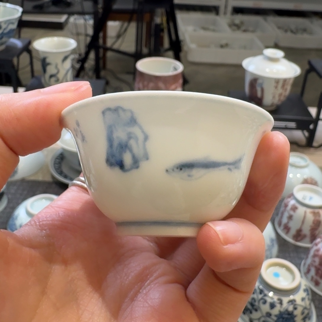 源青花小品趣味杯一个