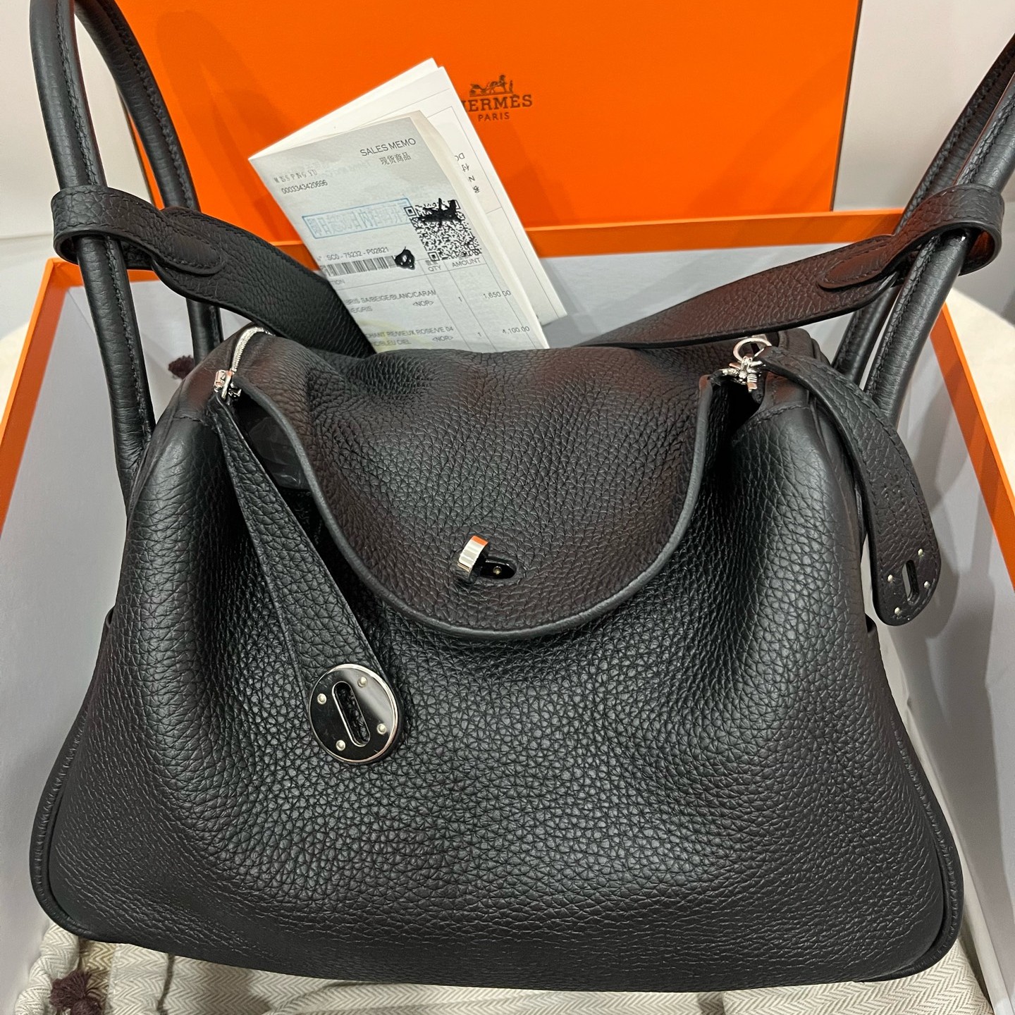 95新 Hermes/爱马仕 98新 Lindy26黑色银Z刻 银扣