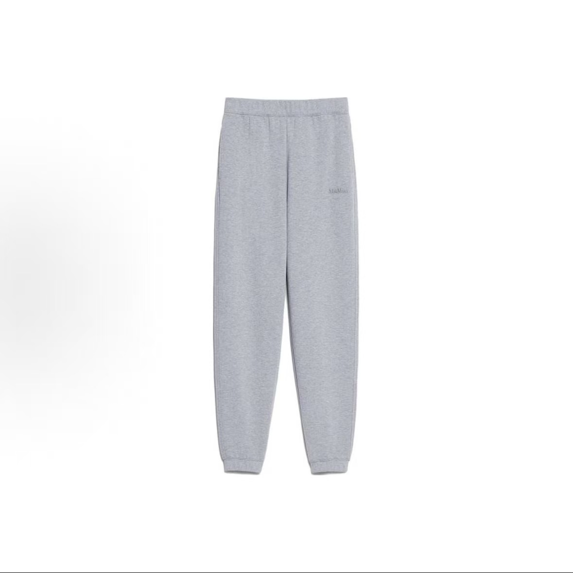 未使用 MaxMara 纯色松紧腰宽松直筒休闲裤 女款 灰色 PO