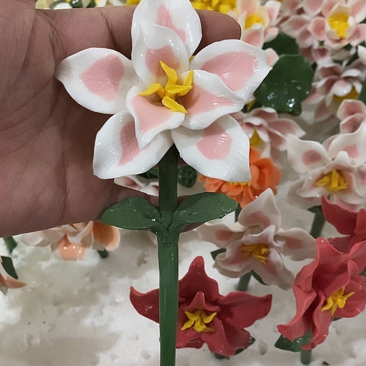 瓷片纯手工陶瓷花摆件2