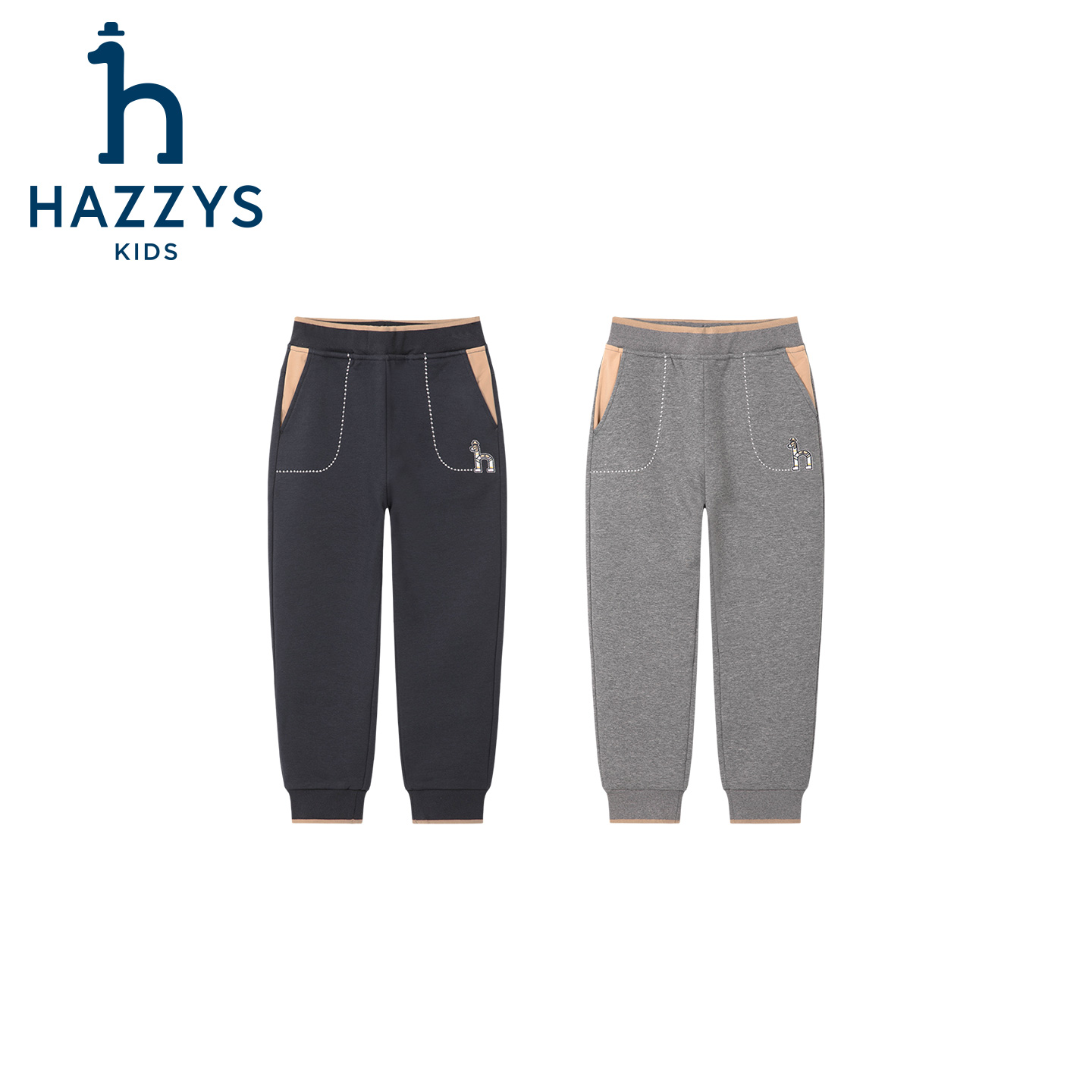 Hazzys/哈吉斯品牌童装女童一体绒长裤休闲裤时尚加绒秋冬