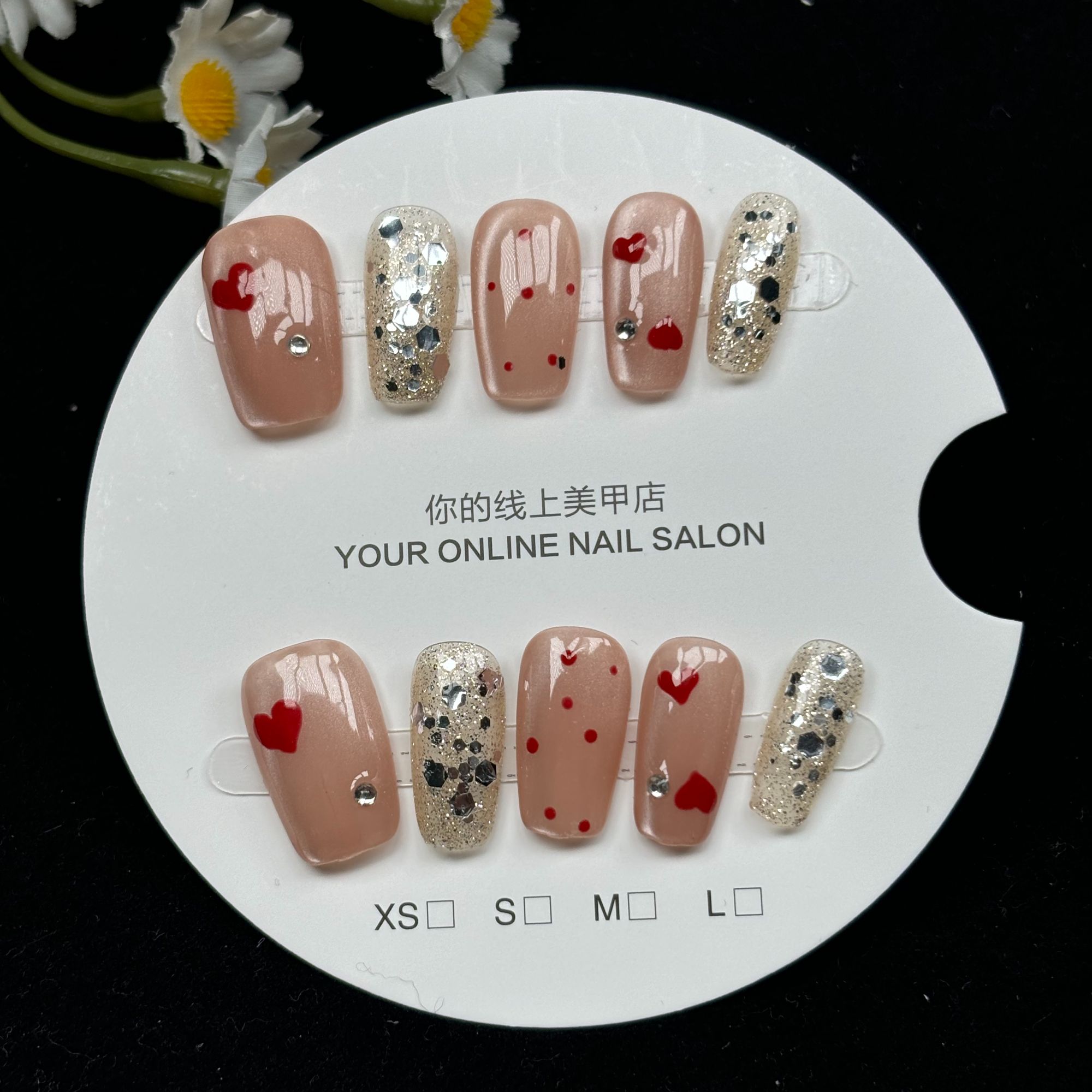 【甜心派对】纯手工穿戴甲清新甜美