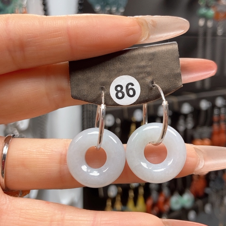 【闪购商品】翡翠耳饰银S925镶嵌耳饰