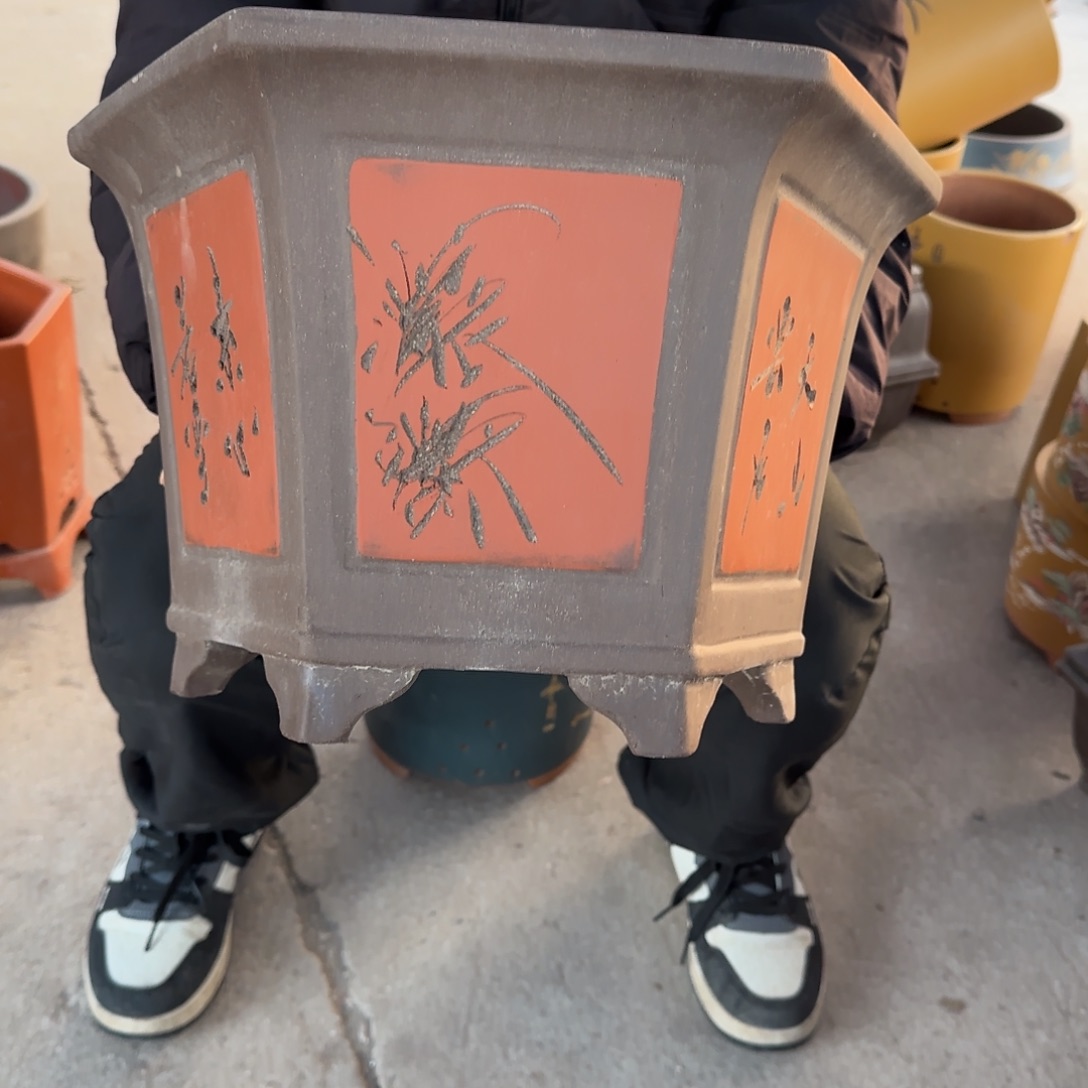 紫砂花盆口径33.21口径