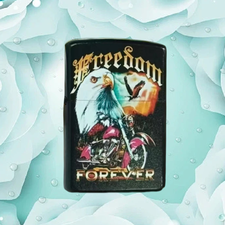 彩绘老鹰防风煤油打火机送男士无油B