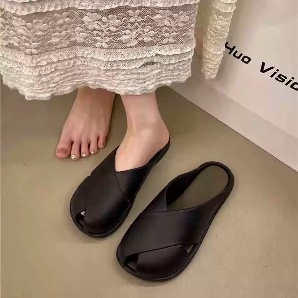 女半托设计感厚底气质百搭仙女休闲外穿924