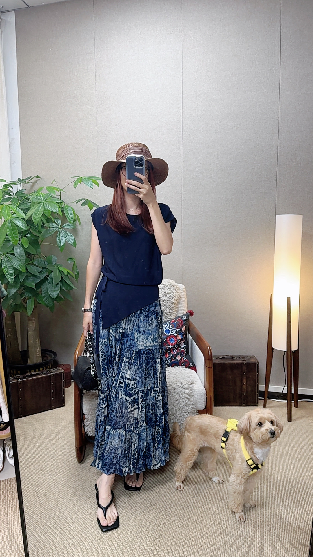 短袖背心针织夏季藏青上衣时尚百搭气质简约圆领女士打底休闲套装