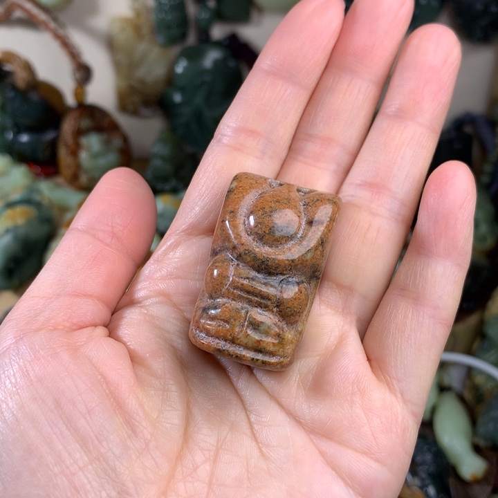 岫岩河磨玉（透闪石质玉）手把未镶嵌