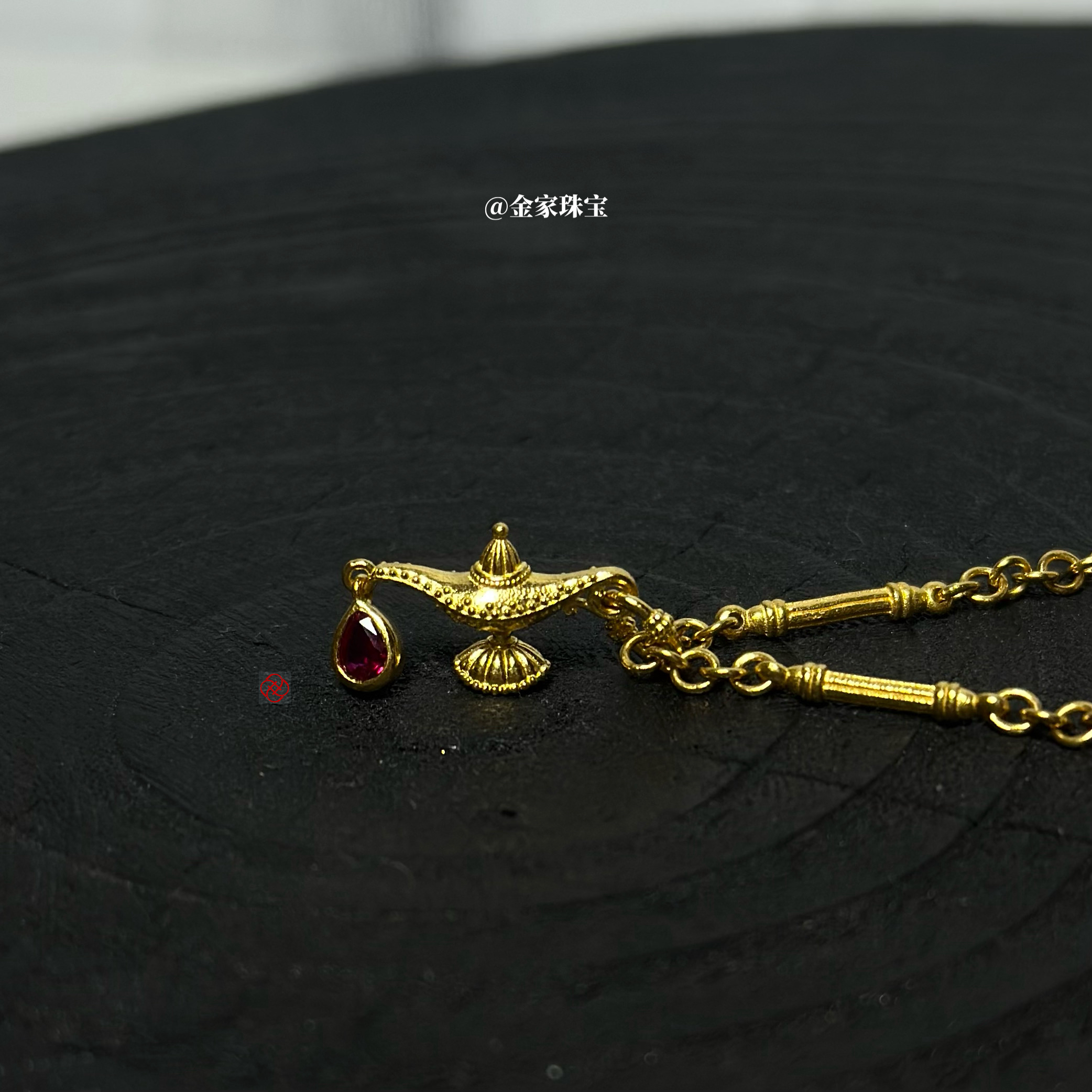 【金家】阿拉丁神灯 吊坠套链 细工黄金足金 精致特别不撞款
