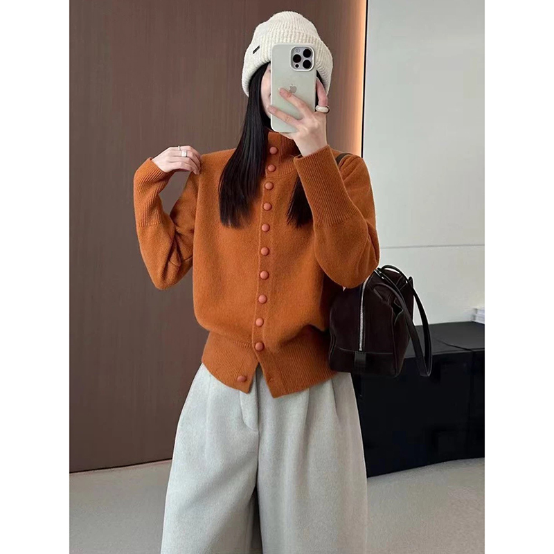 【树莓粉】3850开衫外套超柔软高品质中领上衣