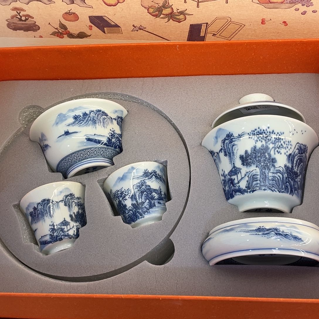 陶景德陶瓷盖碗茶具
