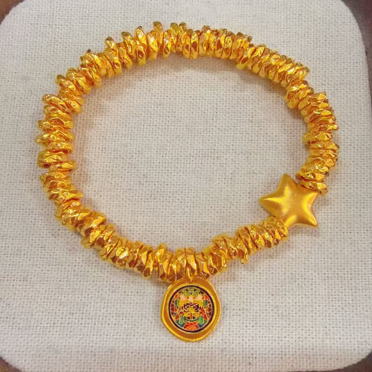 【足金珐琅扎基拉姆盘缠手串】卡6mm（配弹力绳）