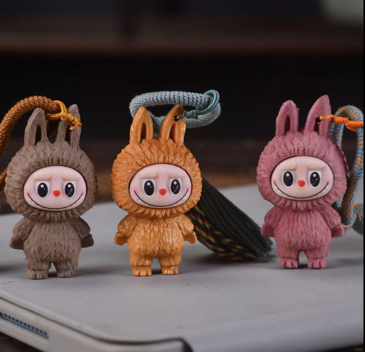 拉布布实木挂件手把件钥匙扣包挂饰