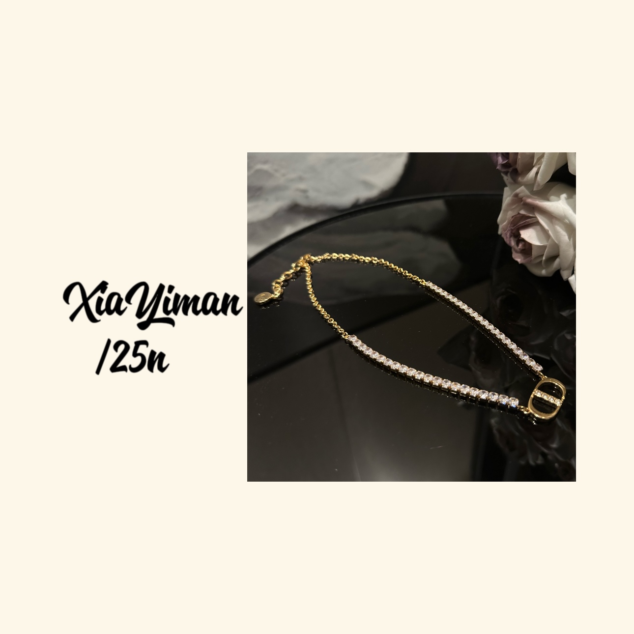 铜合金合成锆石项链 千金风简约微镶项链MZ3188