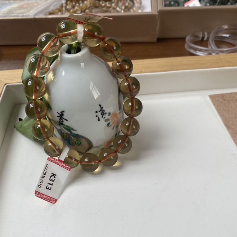 天然黄水晶12咪手链