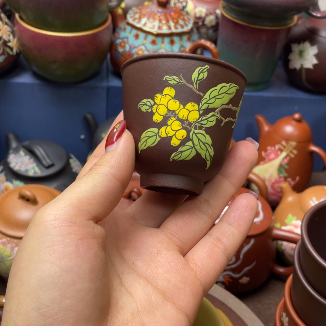 红泥茶杯紫砂主人杯70cc