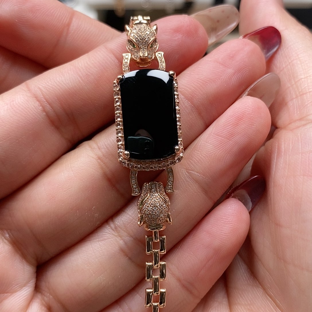 翡翠手链18K金镶嵌用****3