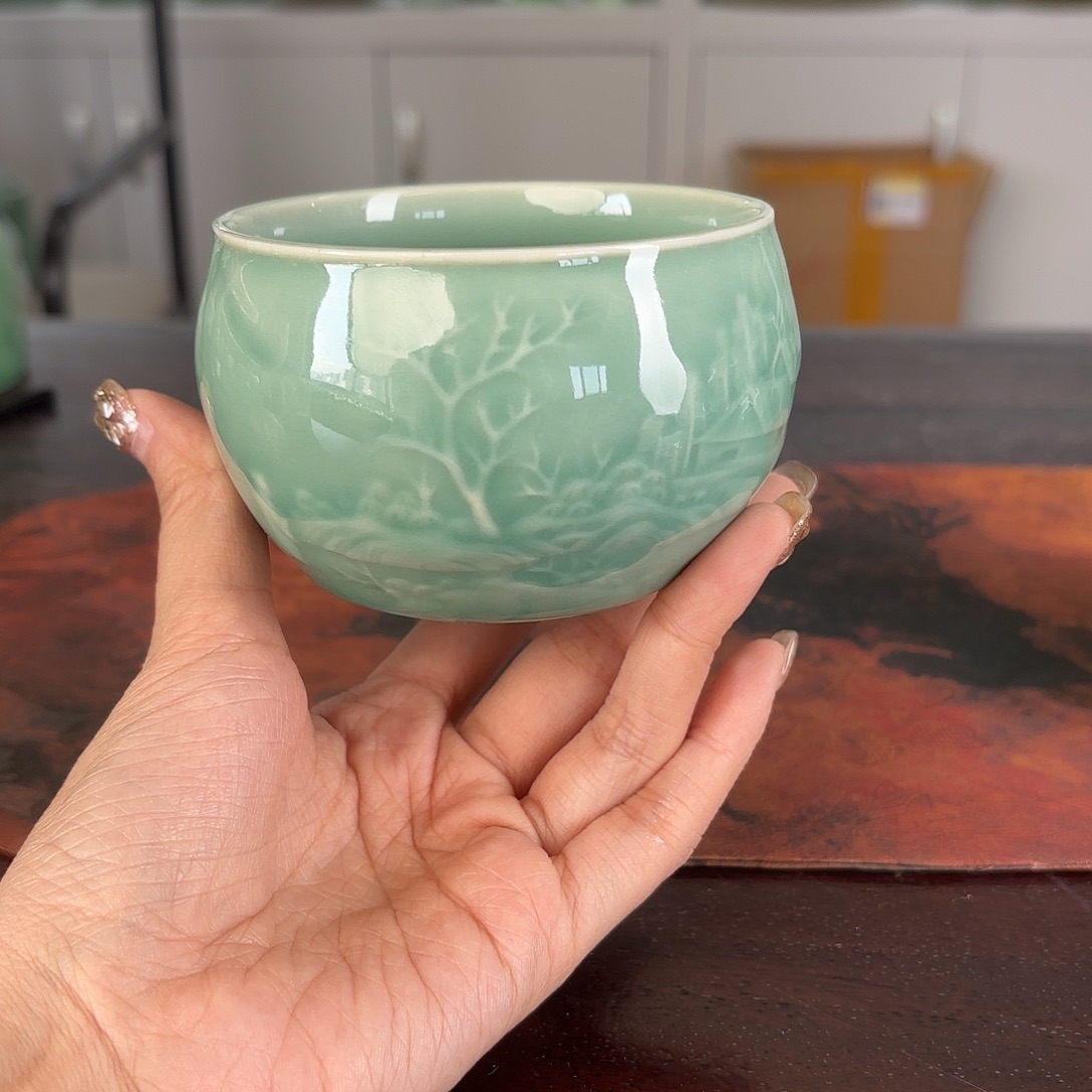龙泉云间青瓷小米茶器