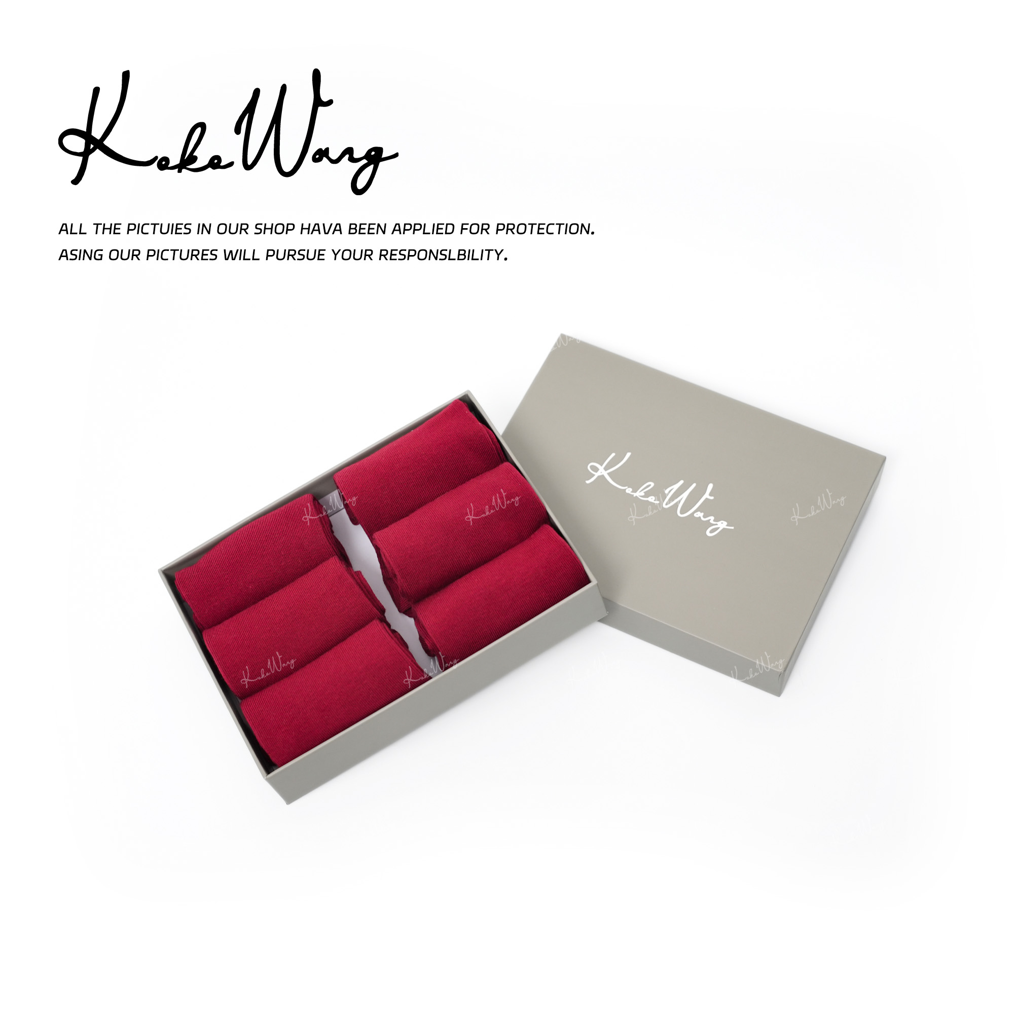 KOKO WANG 秋冬高级感本命年礼盒装时尚中筒袜 X5905L02S01