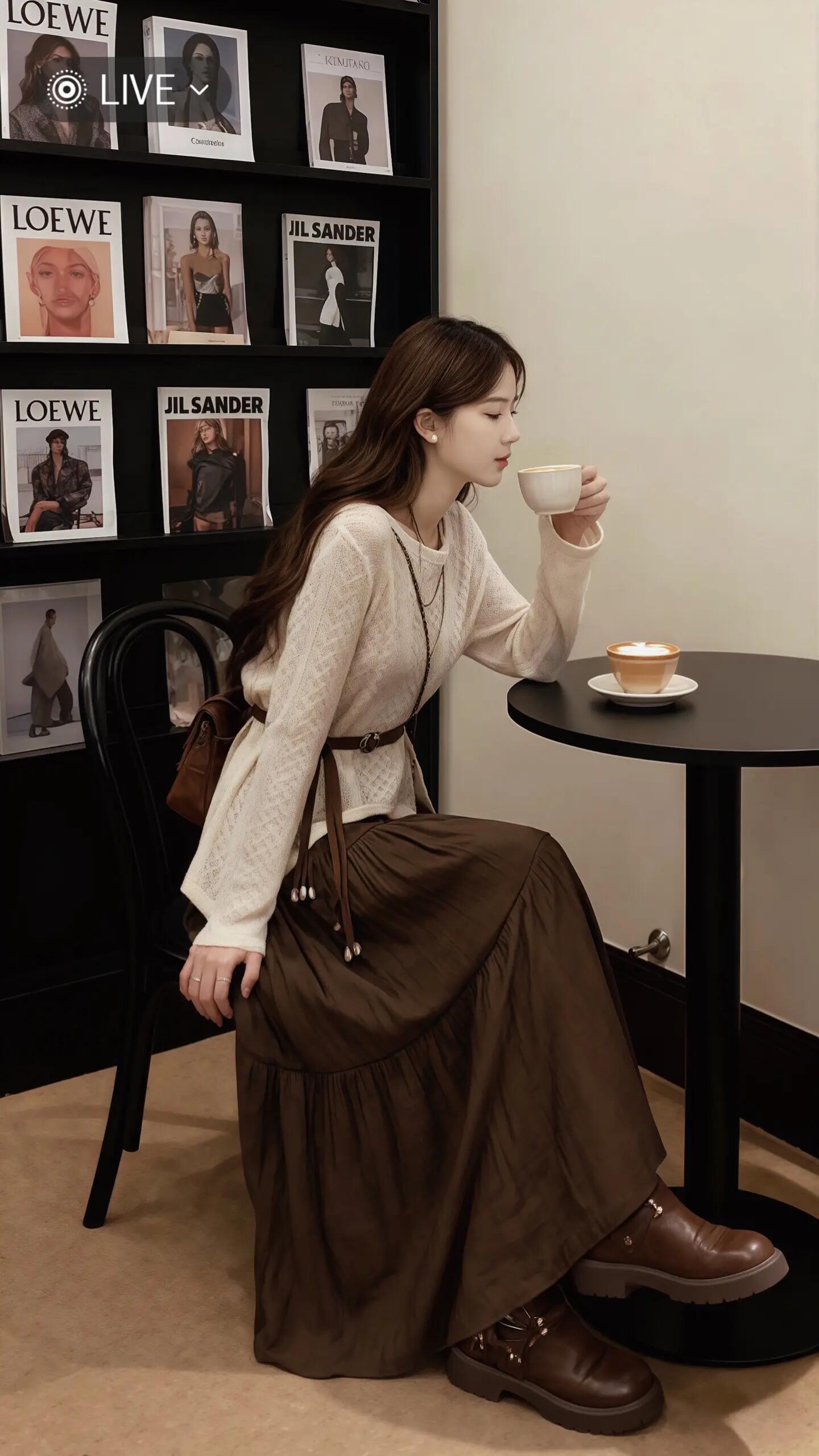 051-100秋冬春羊毛针织新款伞裙百褶裙大裙摆半身裙