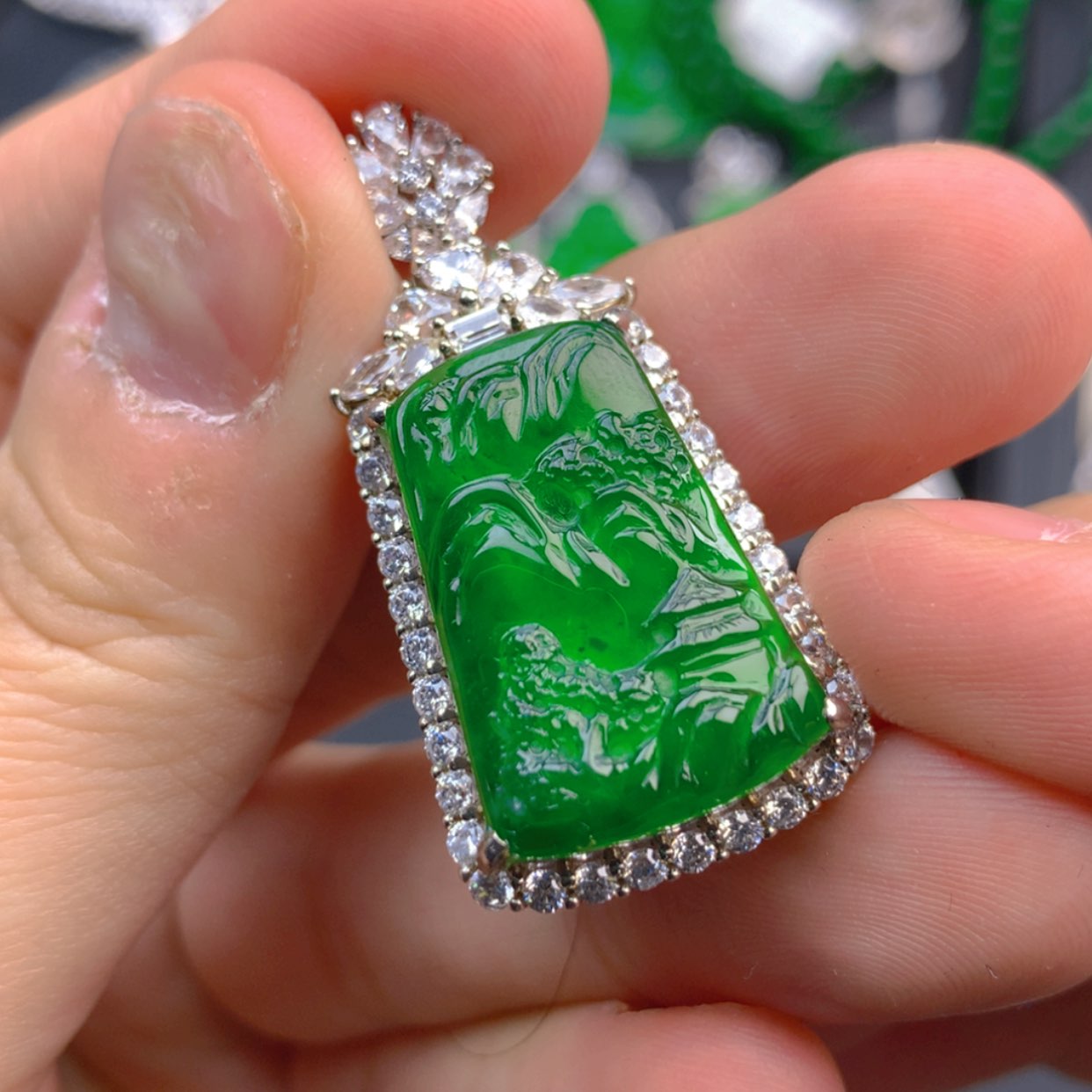 【闪购商品】翡翠颈饰银S925镶嵌11111111