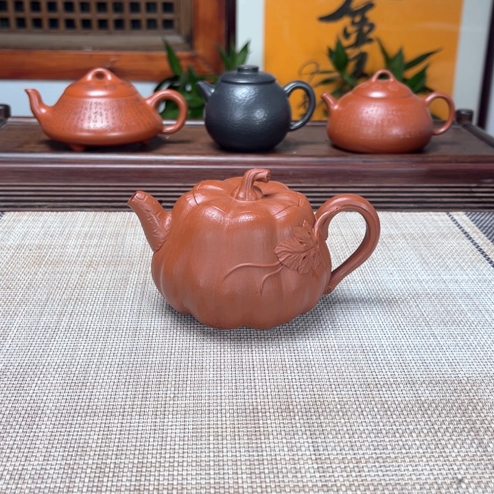紫砂茶壶南瓜朱泥