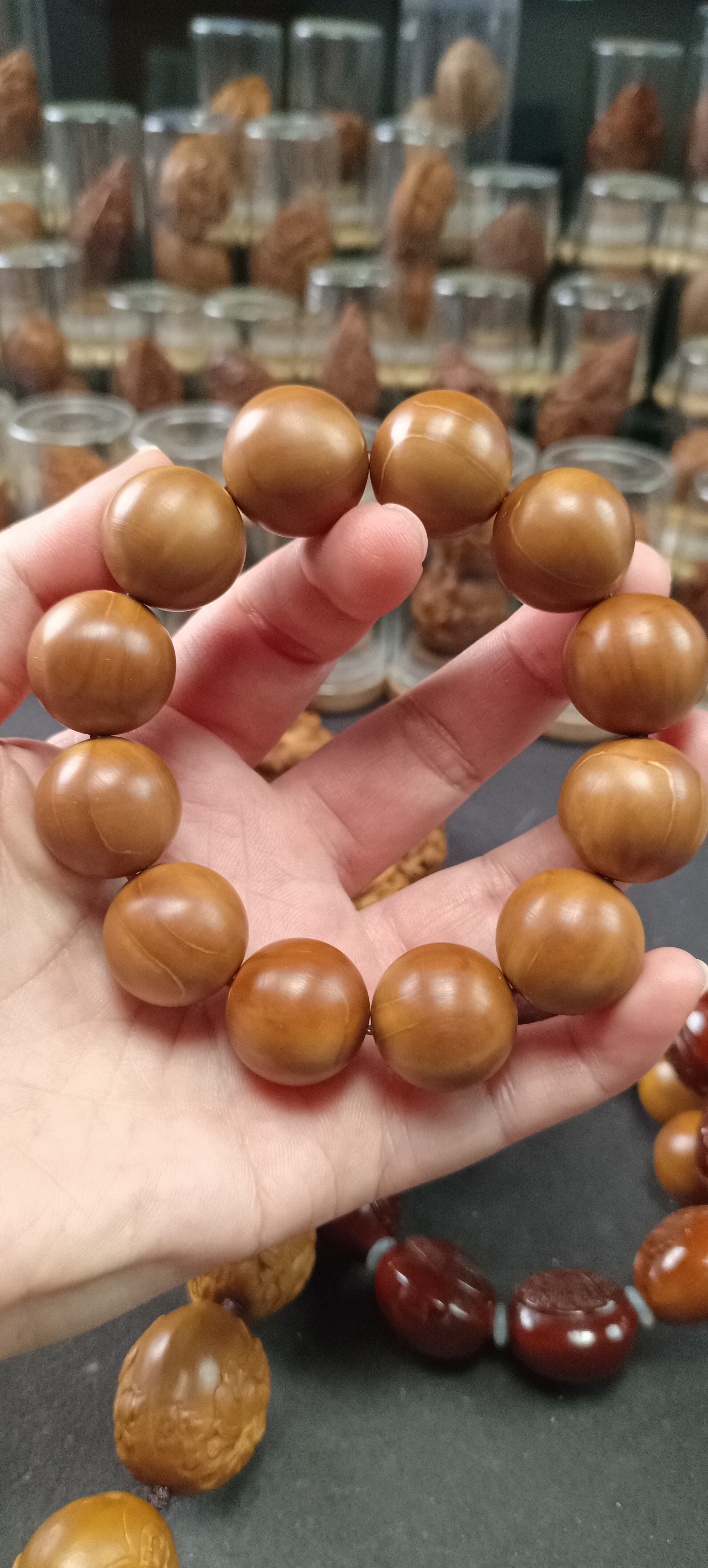 橄榄核雕1.9尺寸正圆光珠
