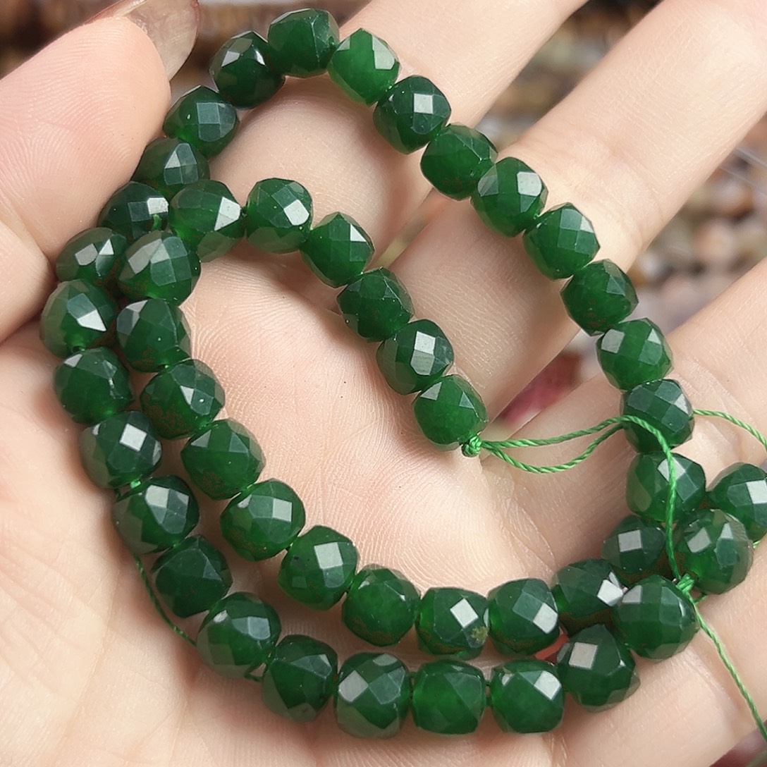 玛瑙/玉髓合金珠宝半成品L74俄罗斯碧玉一条7mm