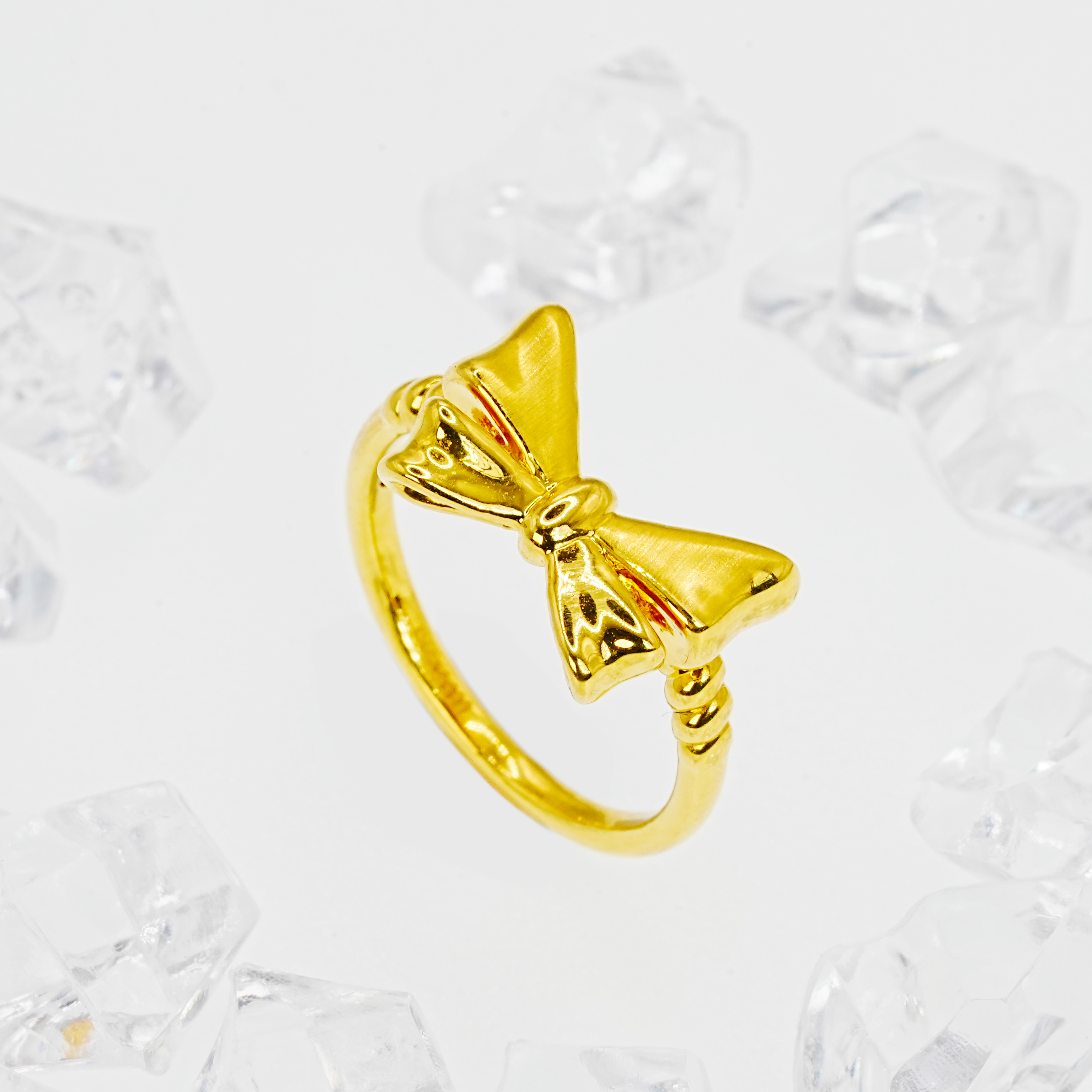 【福源】足金999在逃公主蝴蝶结戒指9号圈口（约0.93g）K