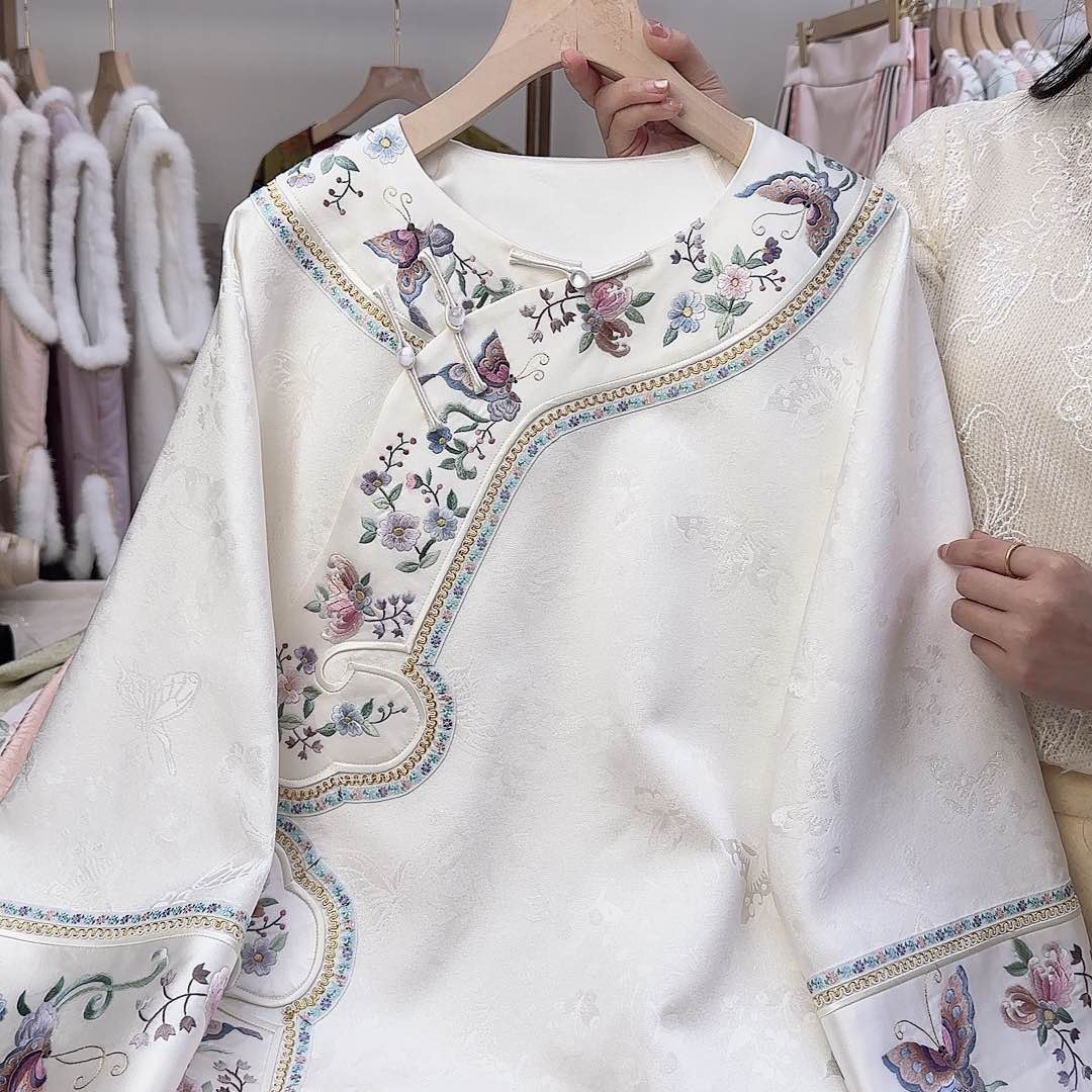 刺绣银*真丝真丝真丝