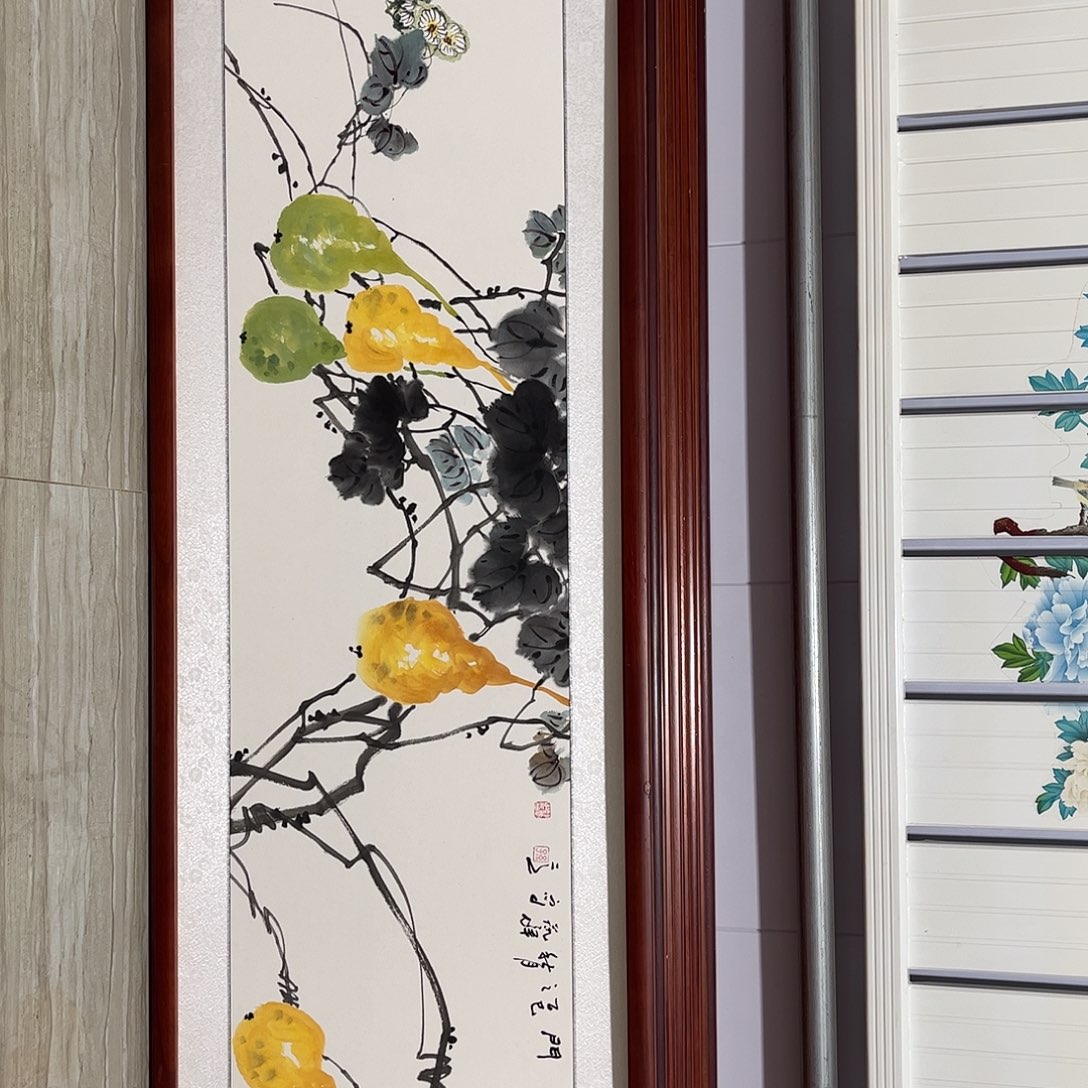 国画书画作品带框163×48