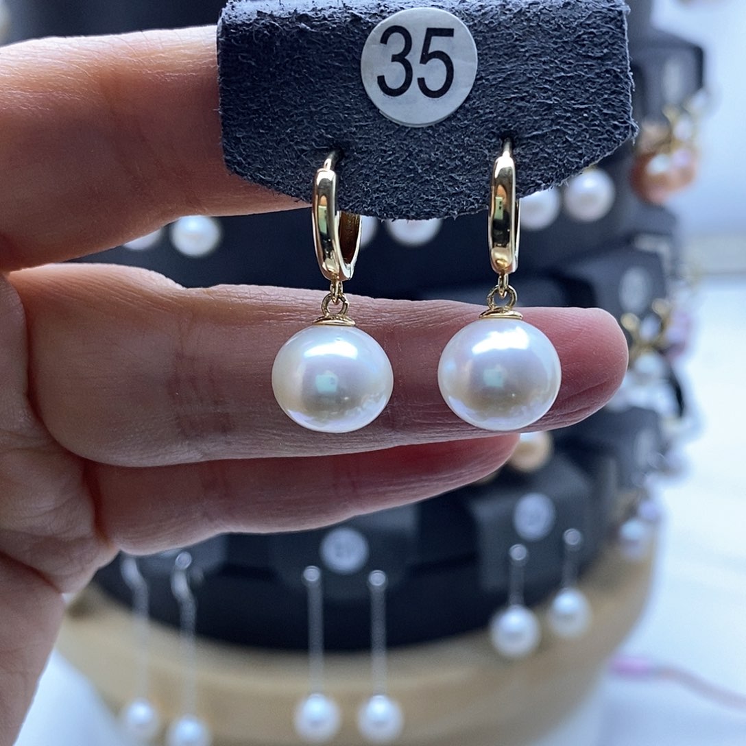淡水珍珠耳饰银S925镶嵌