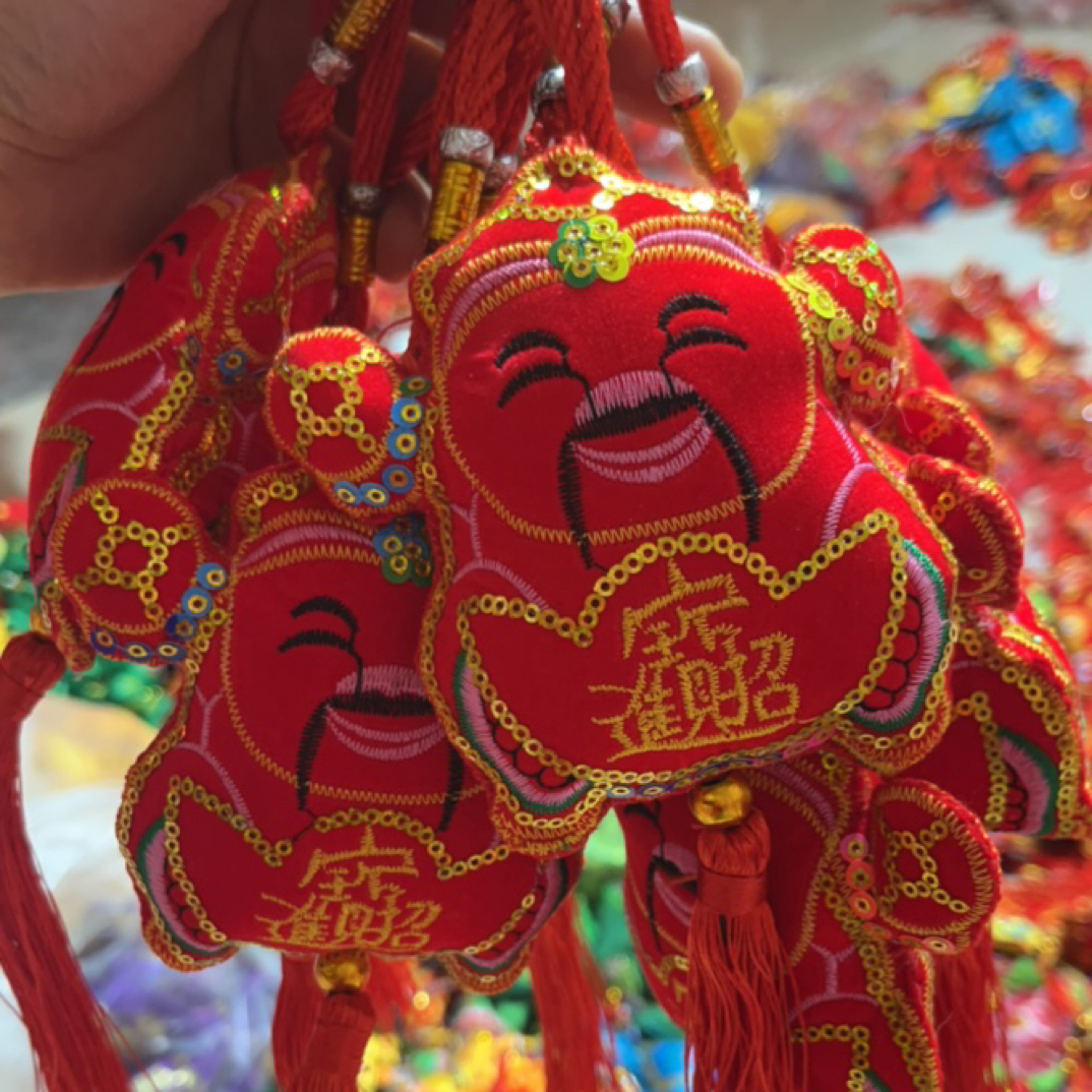 【源头工厂年货批发】单款车挂刺绣春节挂饰流苏新年装饰用品