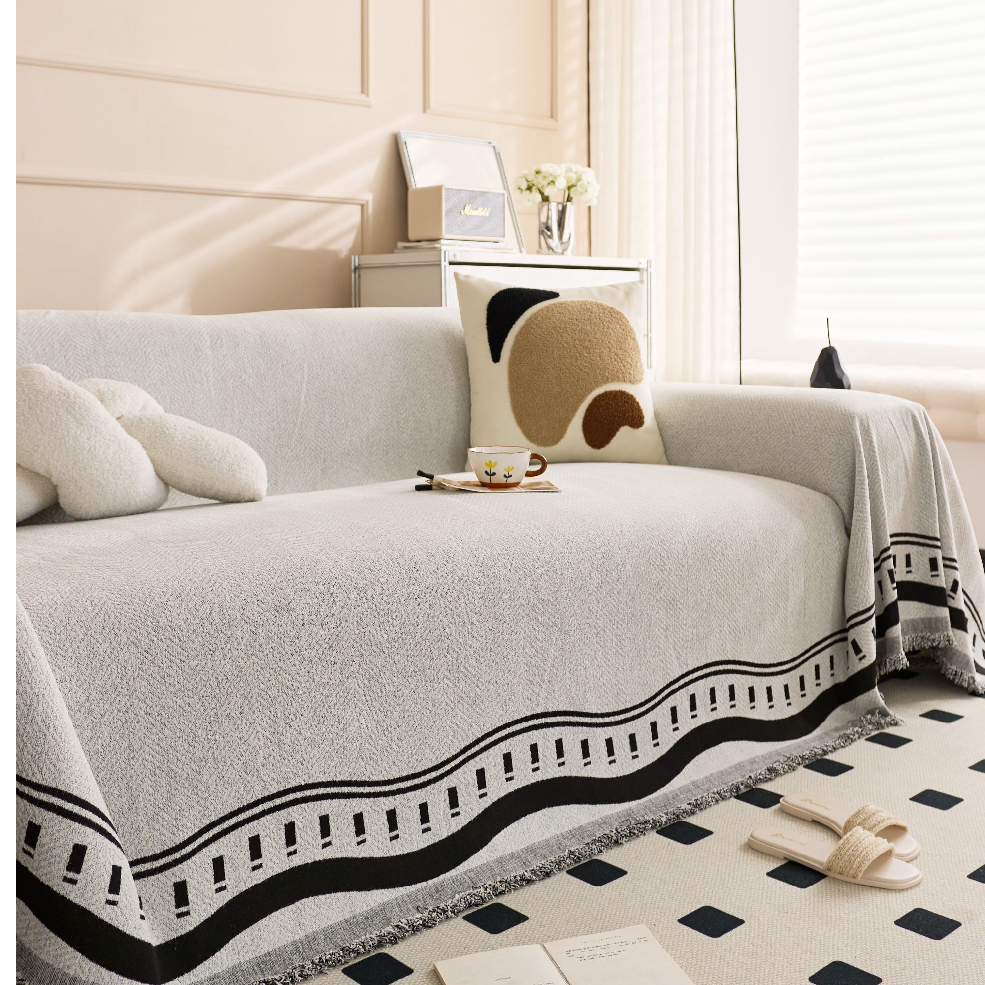 晚颜高克重盖布四季通用防猫抓全盖沙发垫沙发巾沙发套罩年终促销