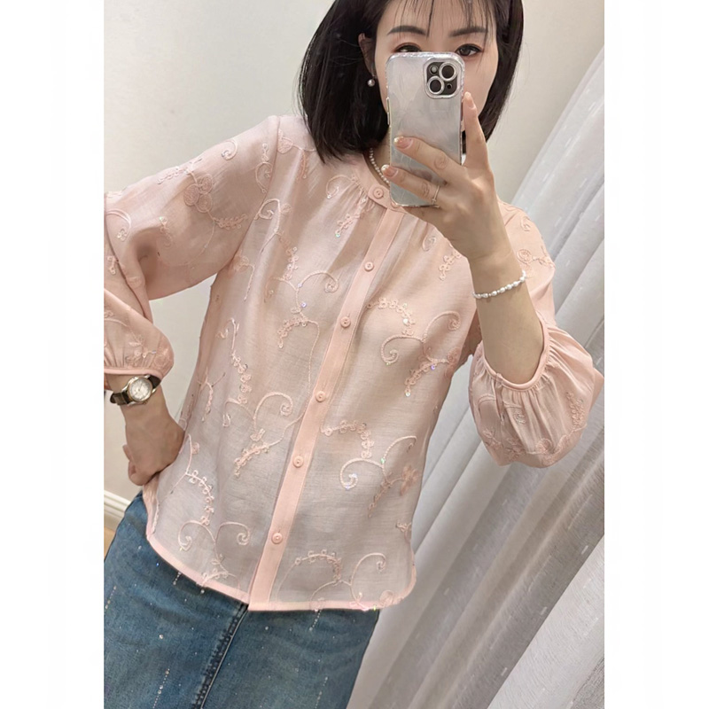 亮片刺绣 单层防晒 衬衣0424-1